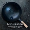 Beavatott (azonnal használható) kézzel kalapált lapos aljú 35 cm-es wok serpenyő - Image 3