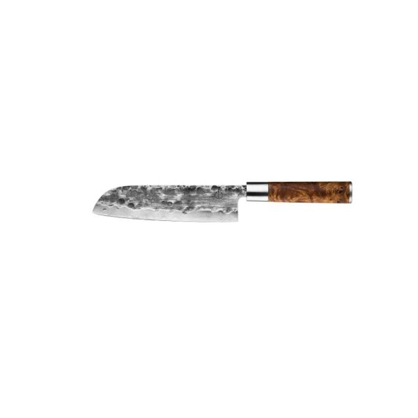 FORGED VG10 gyökérfa nyelű Santoku kés 18cm díszdobozban