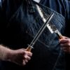 Forged olajfa nyelű késélező